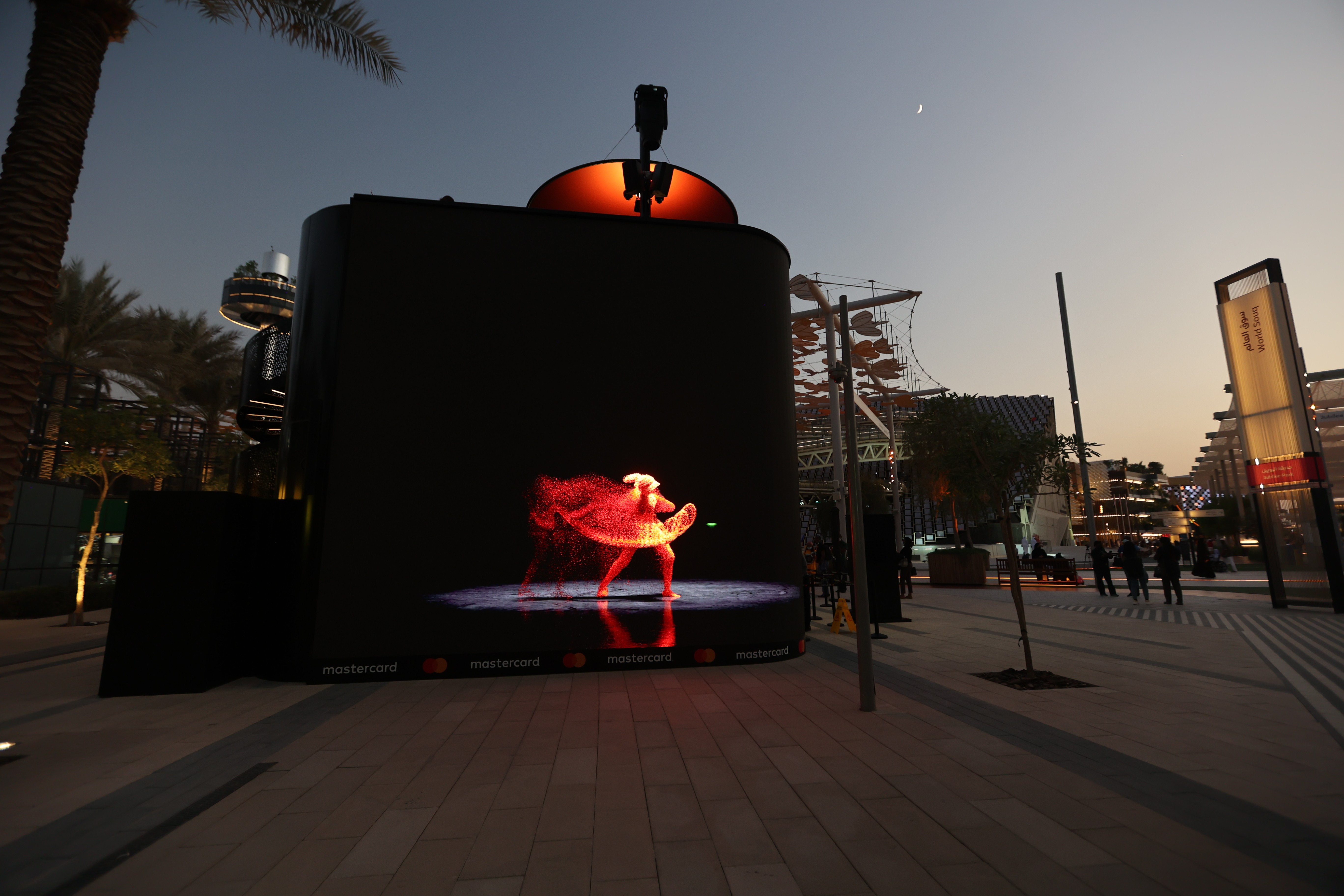 Mastercard at Dubai Expo Tennis player film frame