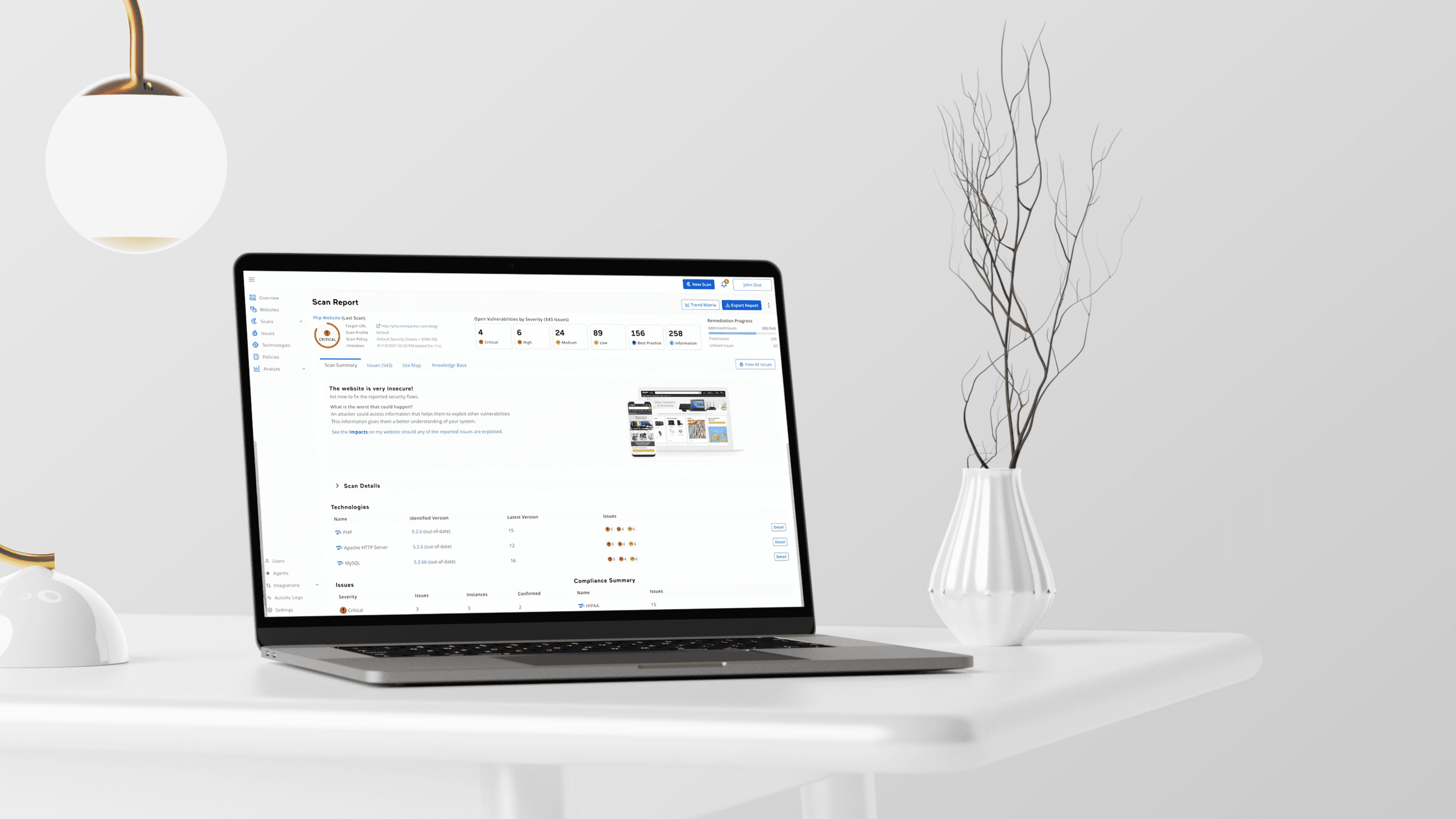 Improving the enterprise web scan tool