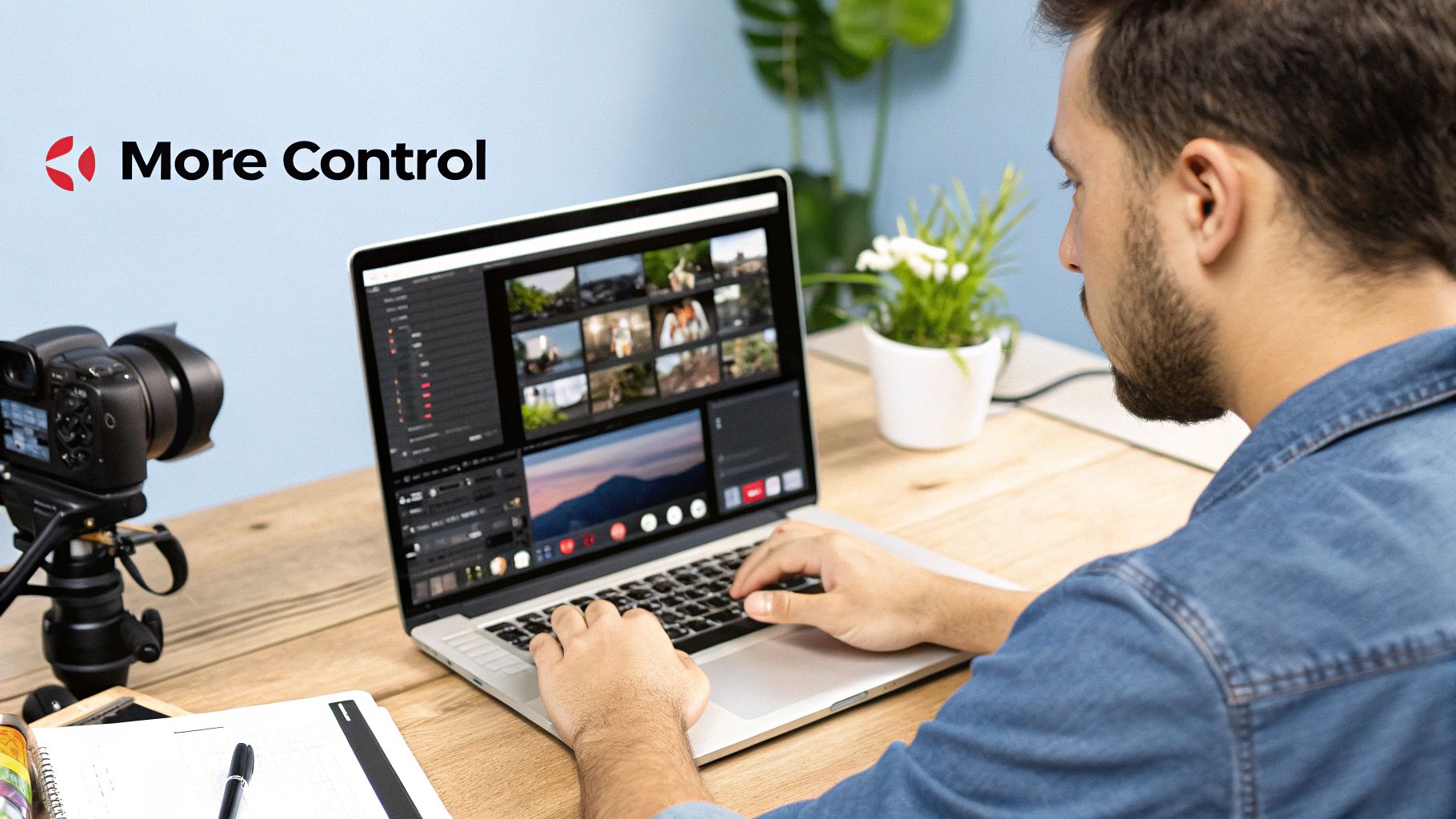 A screenshot of the Screen Studio application interface showing its clean design and automated editing features.