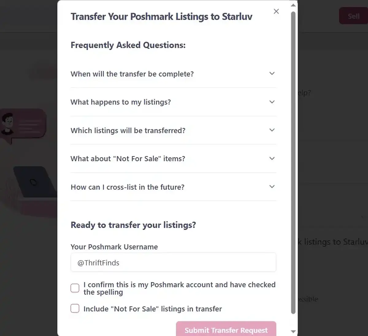 Crosslist from Poshmark to Starluv
