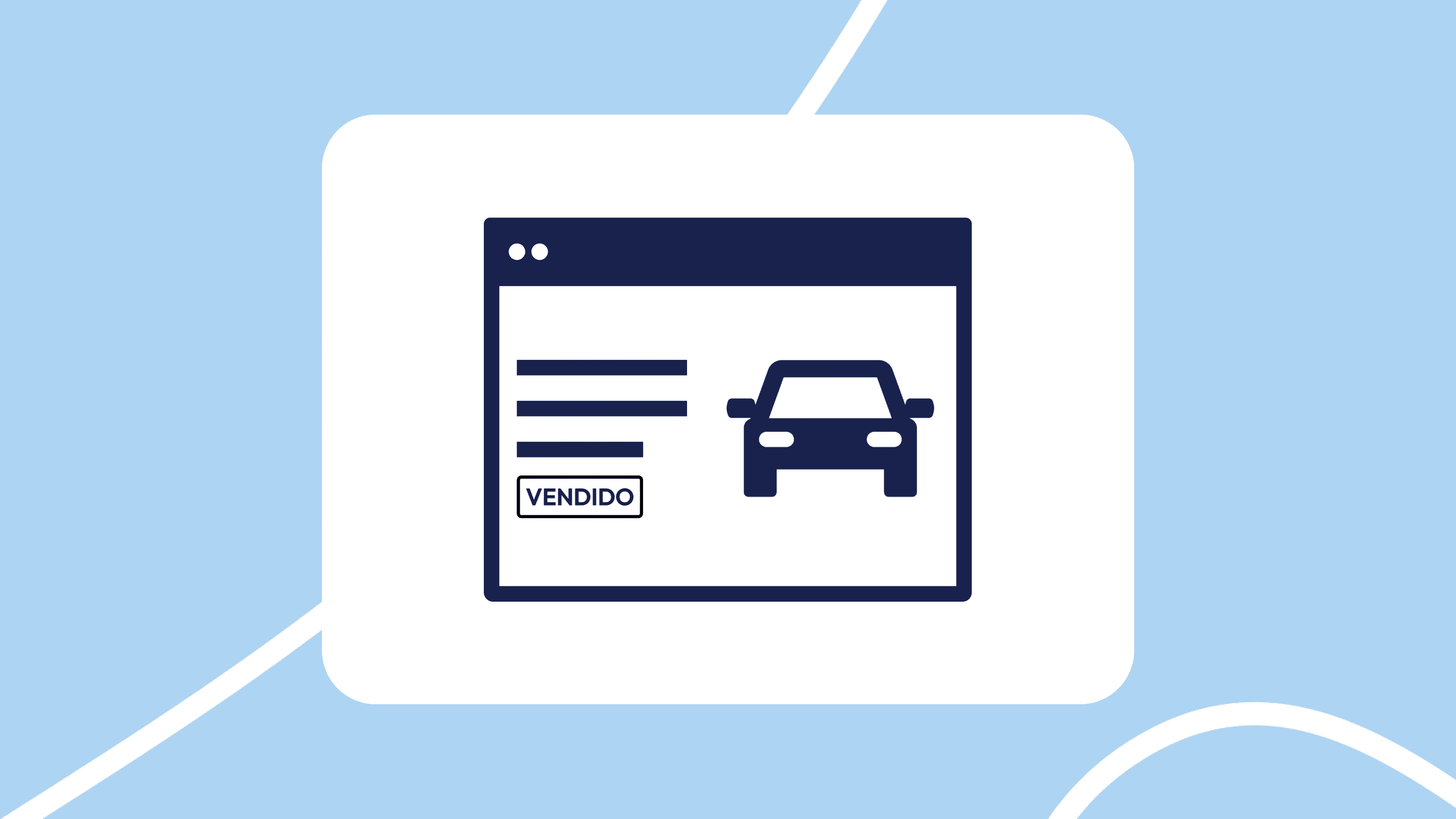 Ilustración de un anuncio online de coche con la etiqueta ‘VENDIDO’.