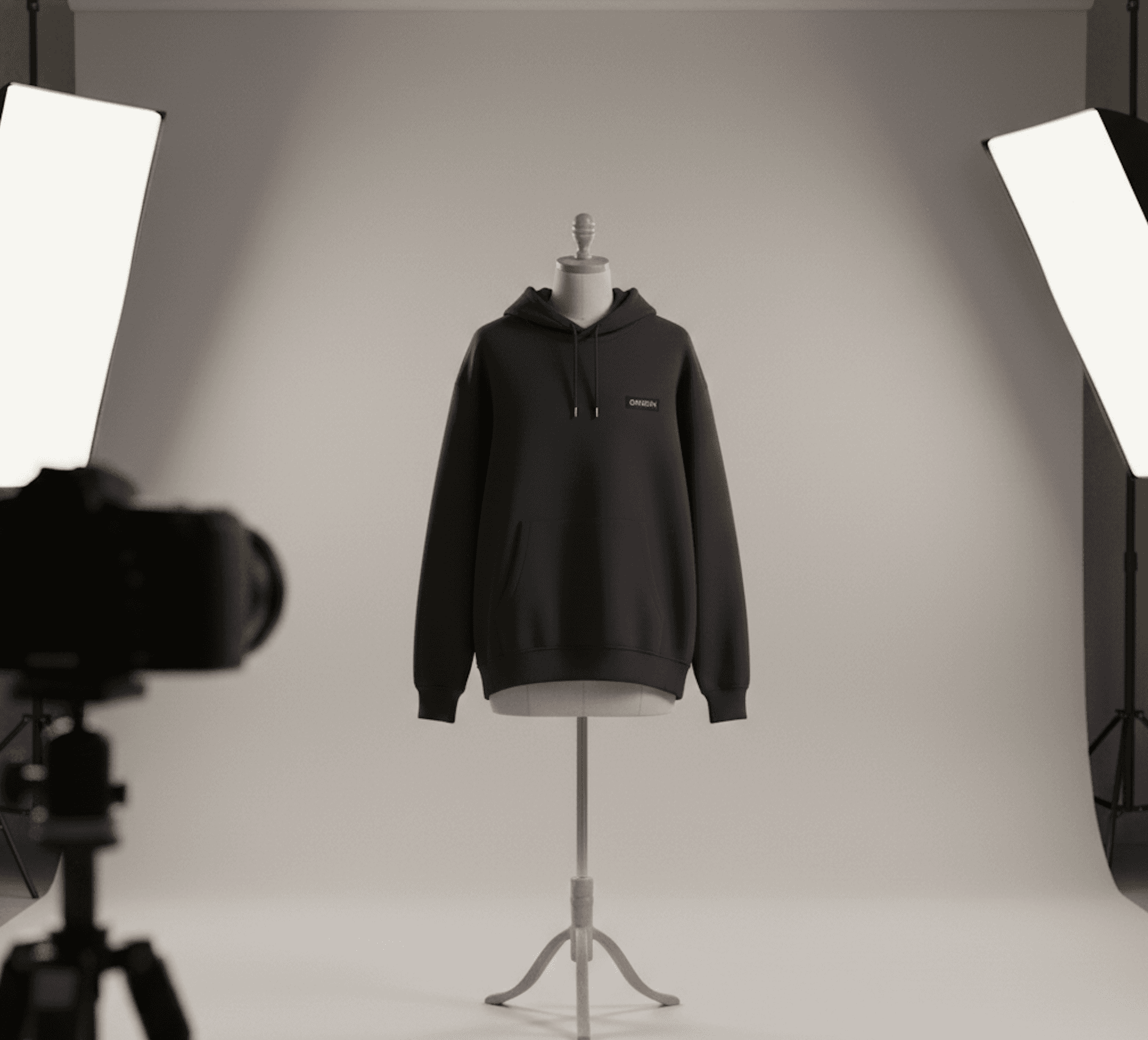 example of a hoodie during a photoshoot