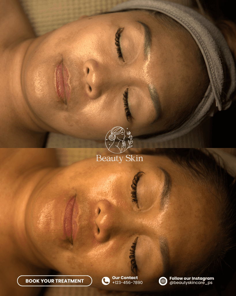 Woman getting a head massage in spa