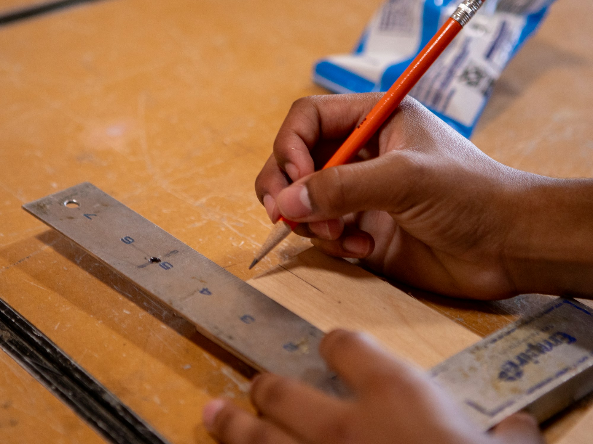 Marking a full-scale joinery detail by hand