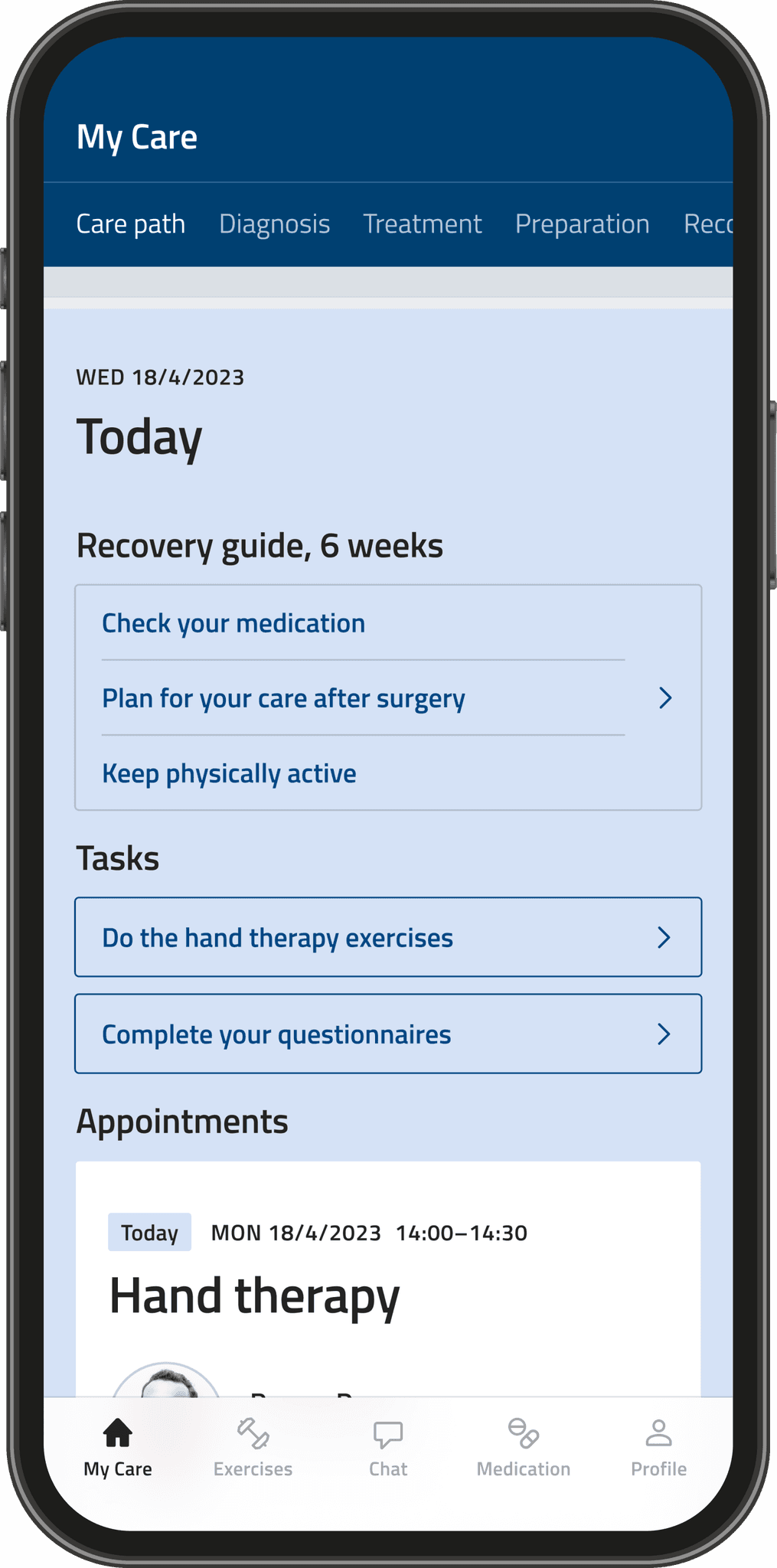 a mobile application for health care