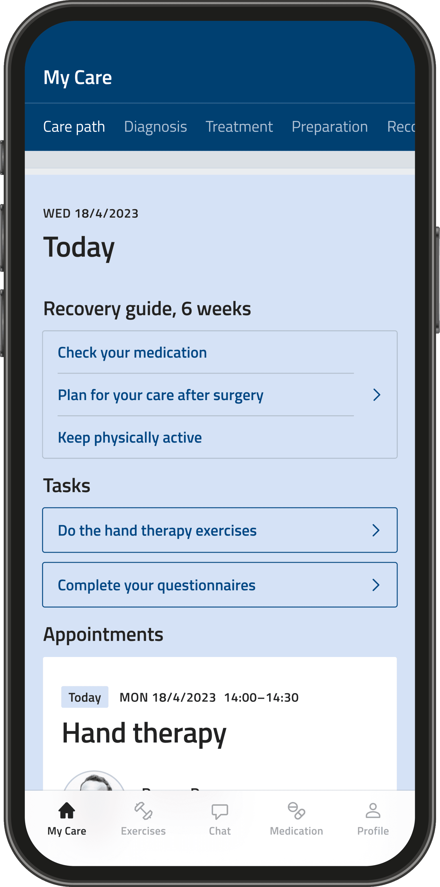 a mobile application for health care