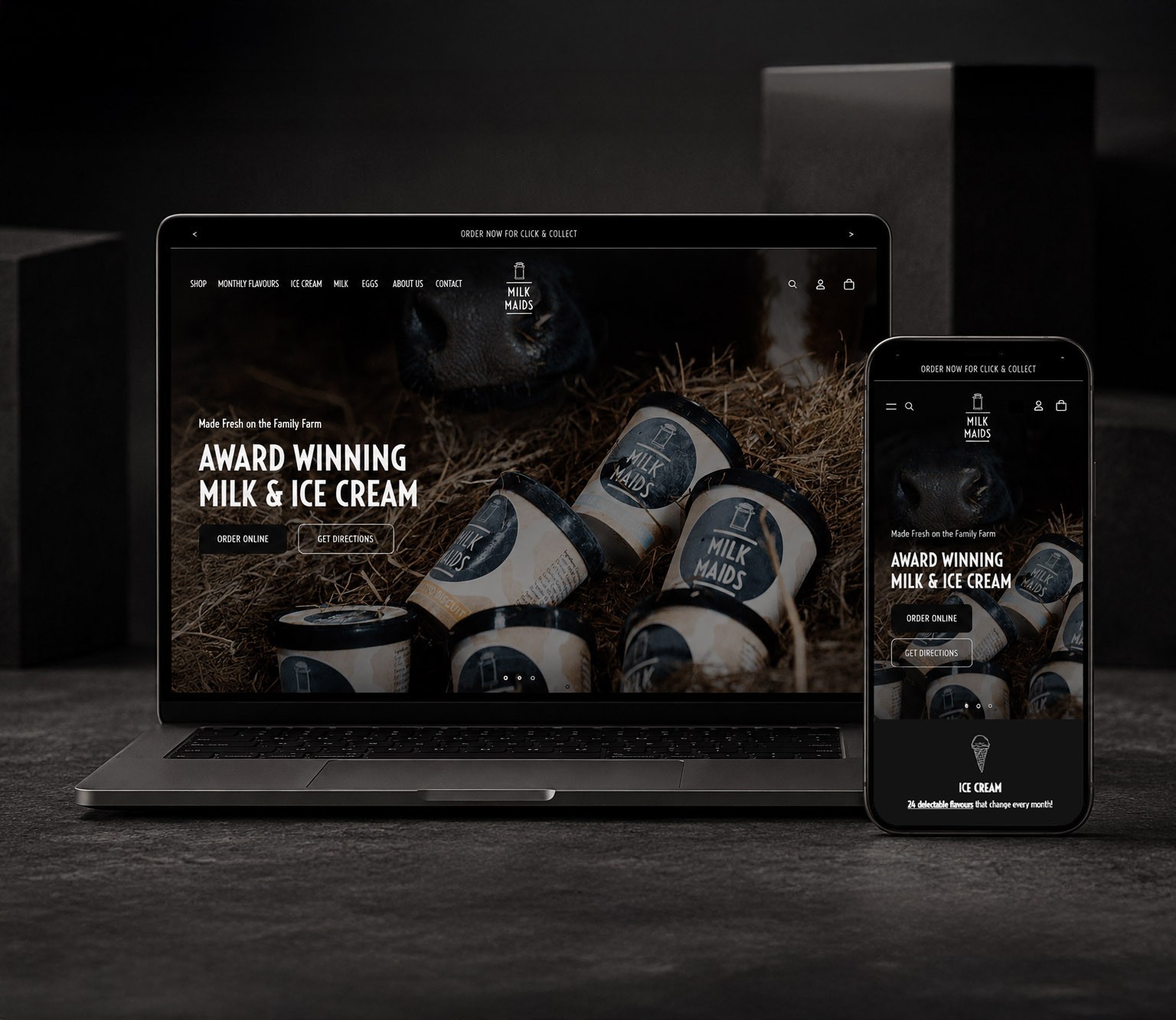 Mockup of a website on Laptop and Mobile Device