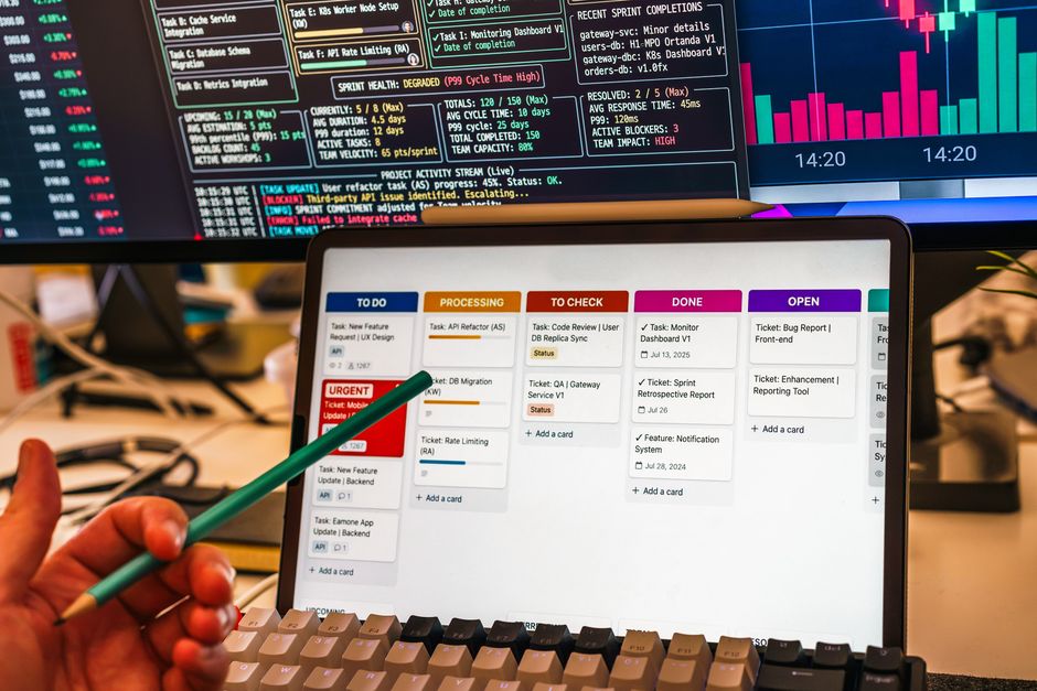 Analytics dashboard tracking search engine rankings and site conversions