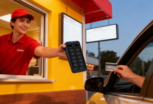 Drive-Thru employees use ePay to settle payments for customers who drive.