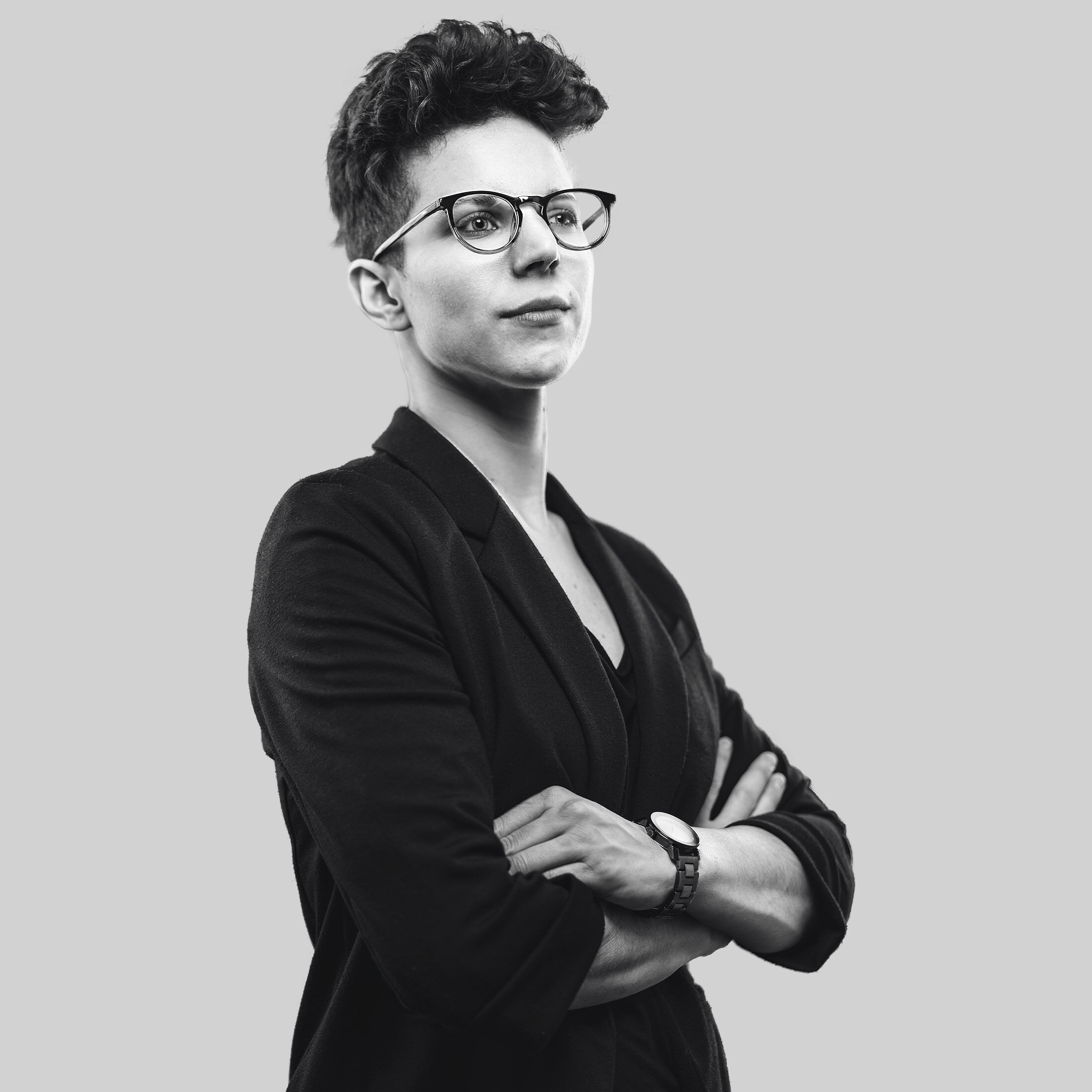 black and white headshot of Janine Toro