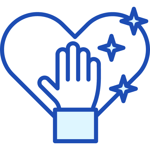image of an hand with stars and a heart alongside it that shows honesty of kloudfuse
