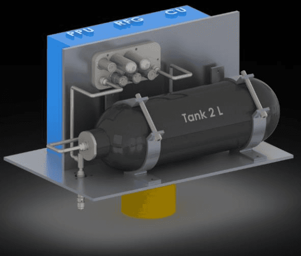 Figure 9: Design A – compact EP-module with HP-FCU in configuration with one outlet and standalone FDV