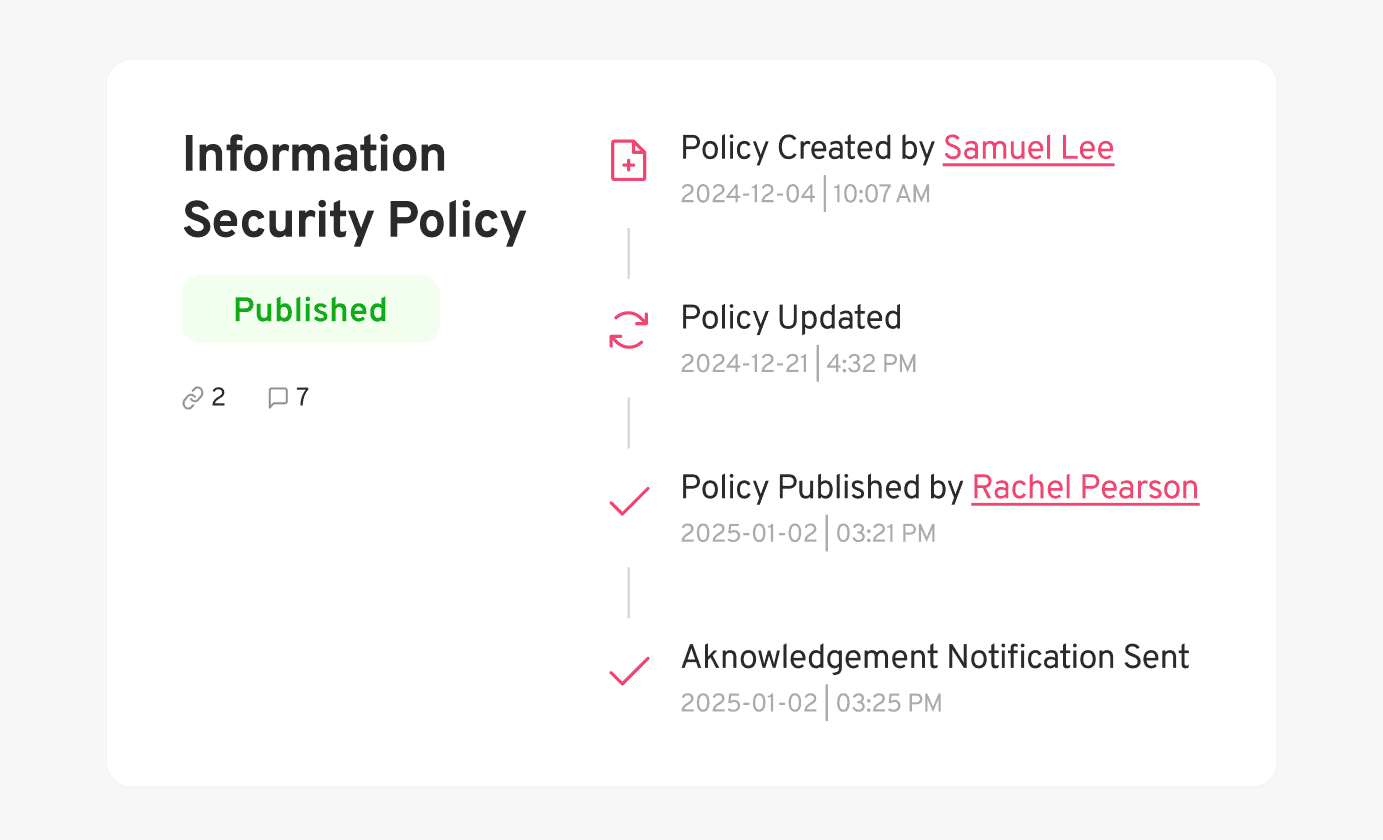 Manage Policy Version History