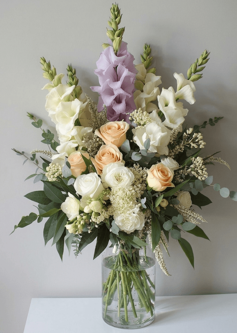 Gentle Glow Bouquet – funeral sympathy floral arrangement, hand-delivered by local DMV florist | Our Legacy Thread™