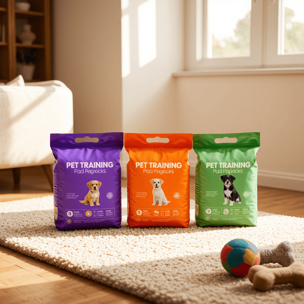 product photography of pack of pet training pads