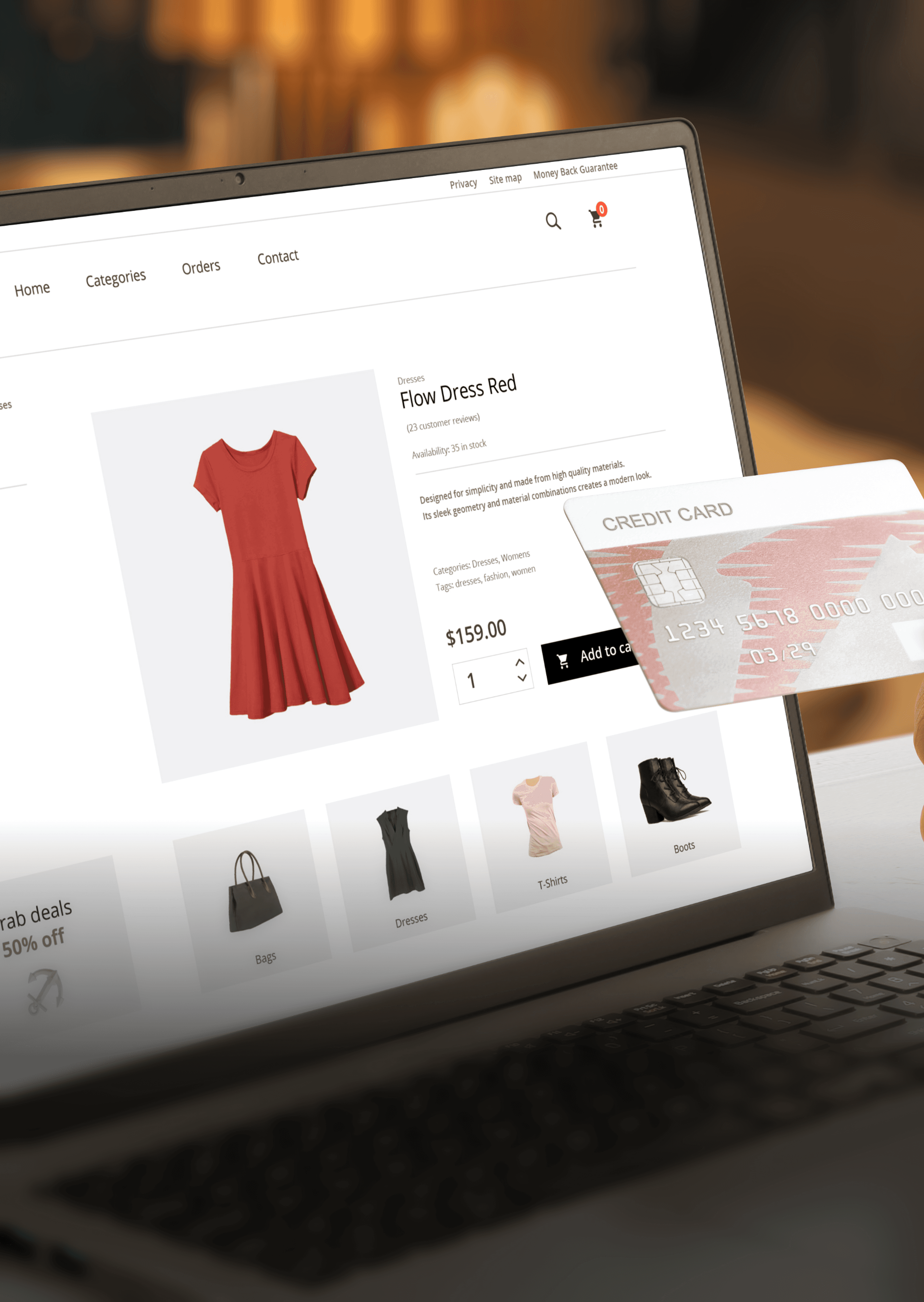 photo of an e-commerce website