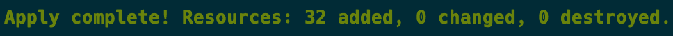 Completed Terraform apply