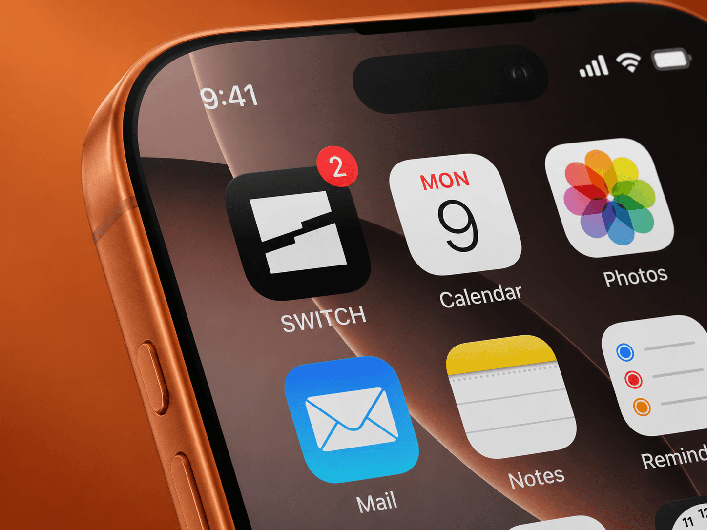 Ikona aplikacji SWITCH na ekranie telefonu