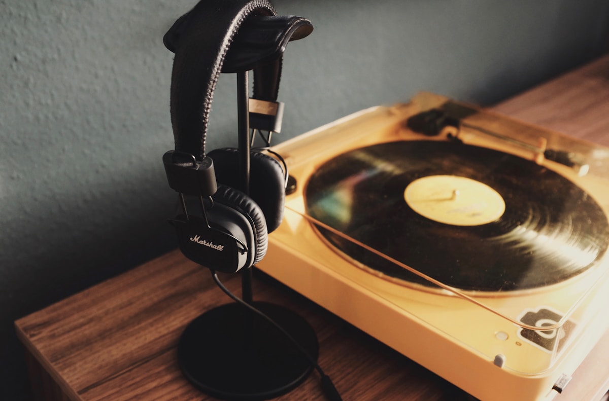 Turntable and headphones