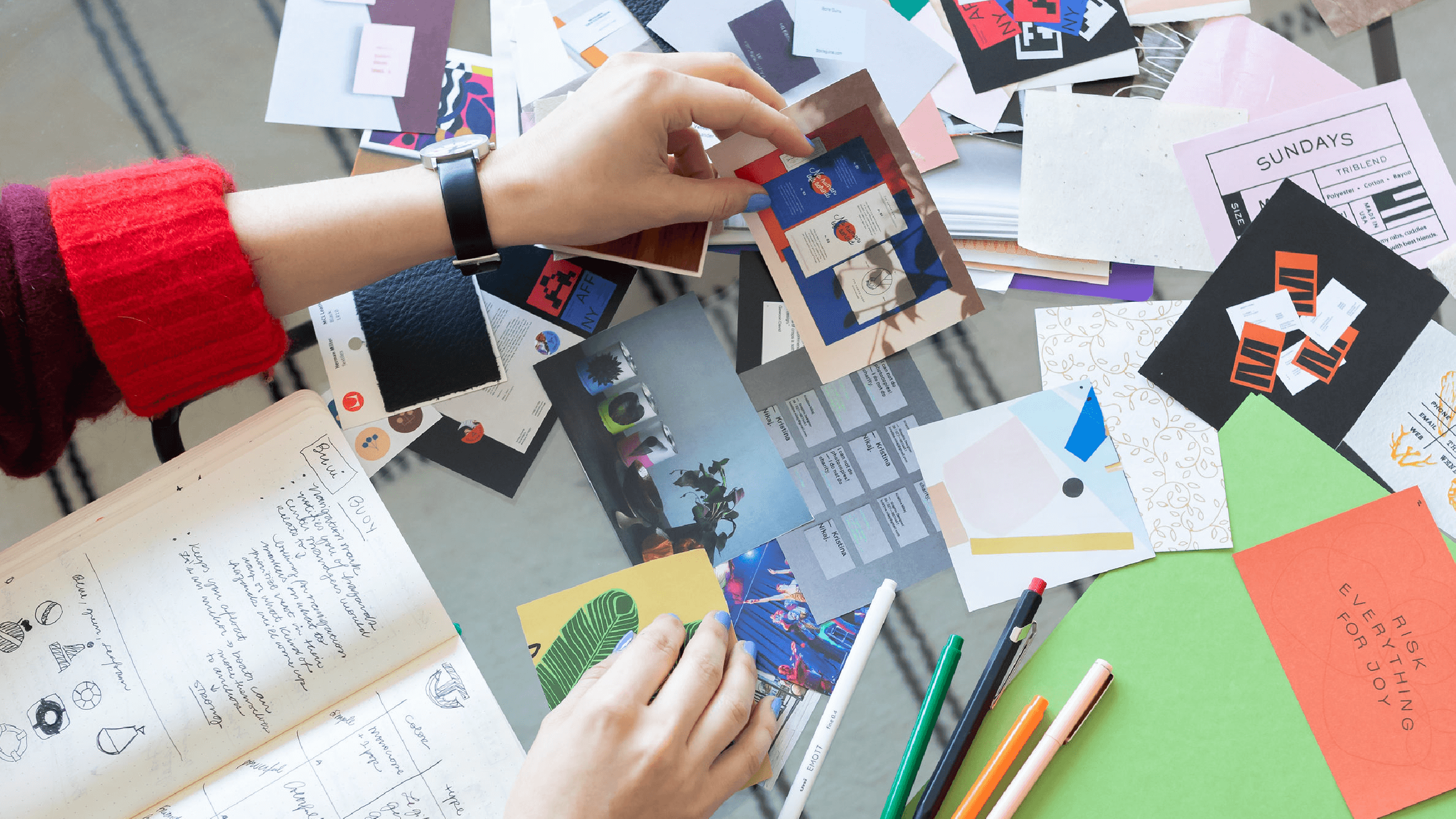 brand designer picking inspiration