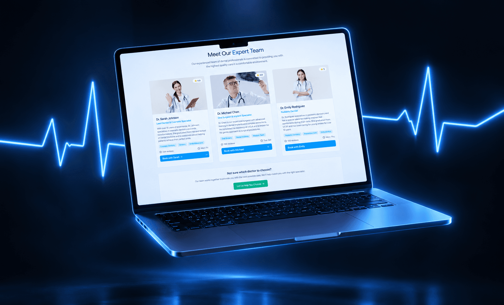 SmileCare doctor cards, profiles and reviews
