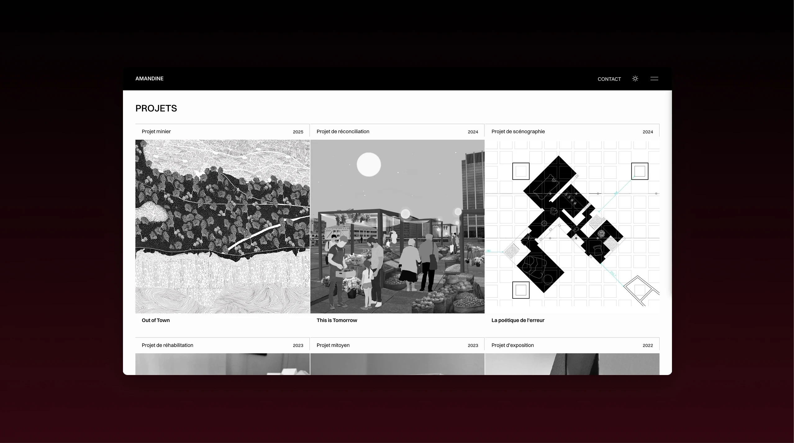 Présentation des projets d’architecture sur le portfolio d’Amandine
