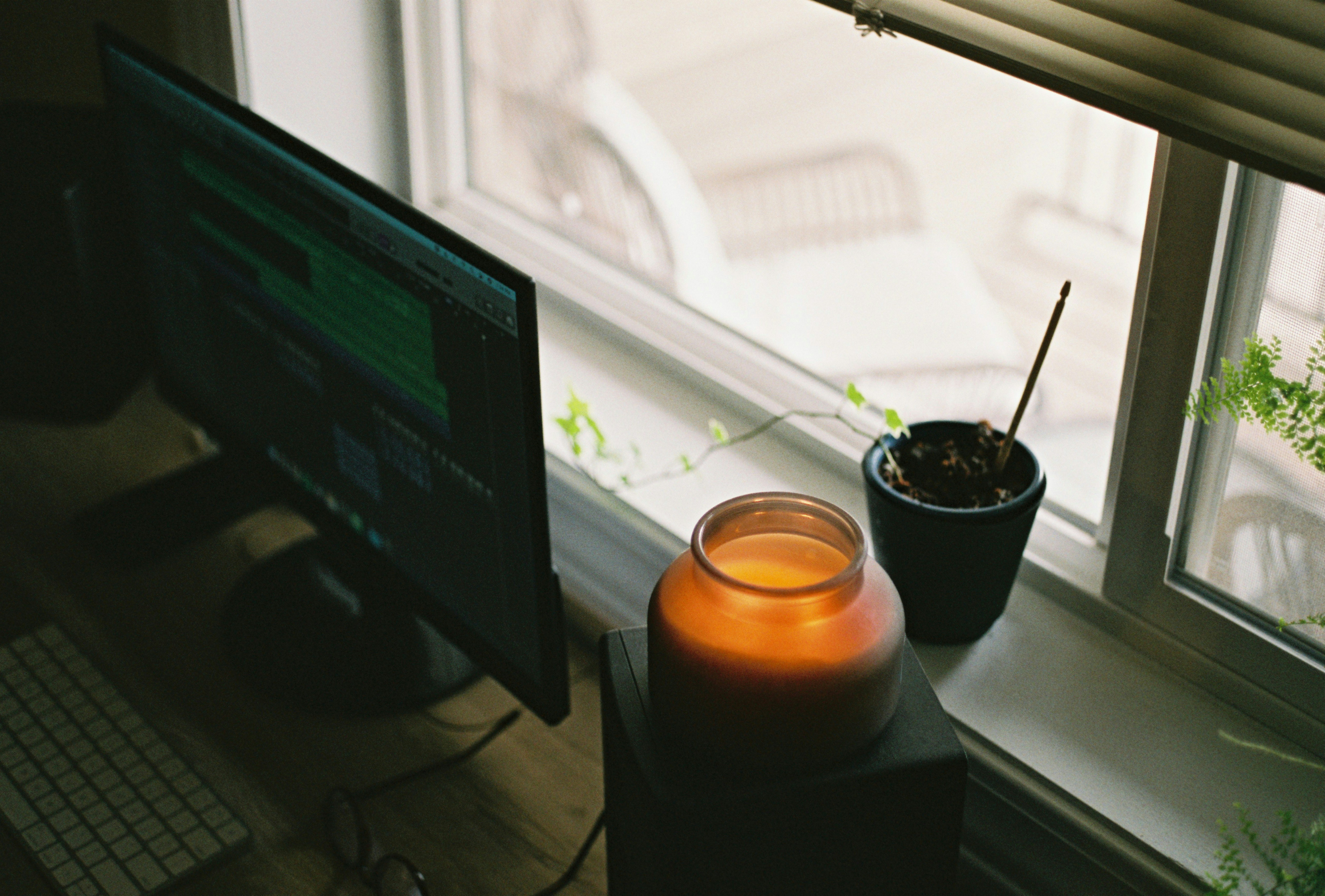 Candles in home office