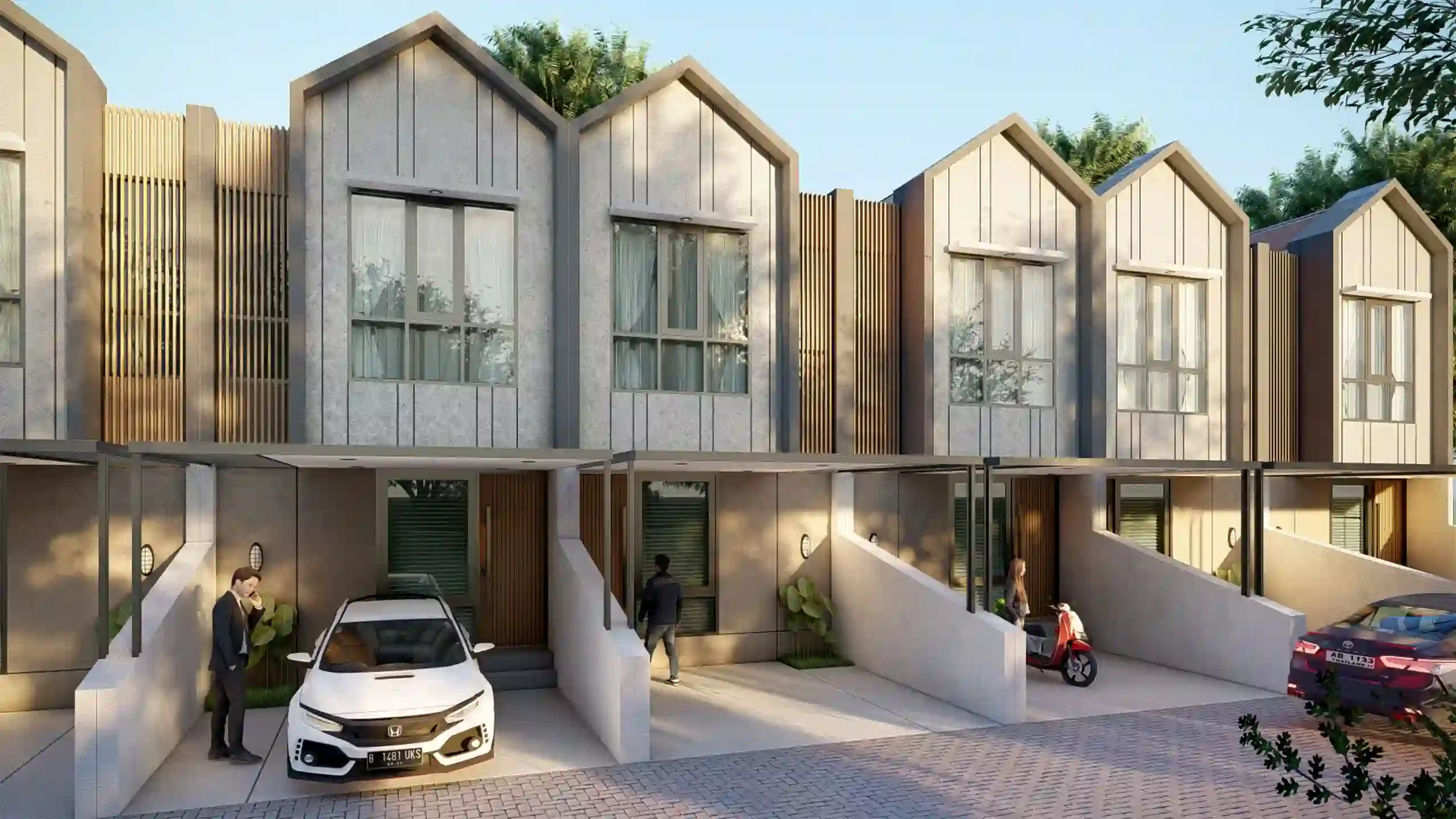 Compact Living - Proposal perumahan tipe 75 dengan konsep simple and neat - Sleman, Yogyakarta - Tampak Depan di Pagi Hari