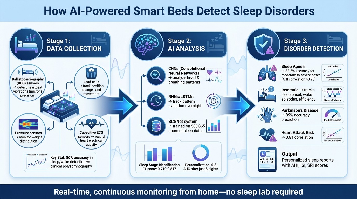 How AI-Powered Smart Beds Detect Sleep Disorders: A 3-Stage Process