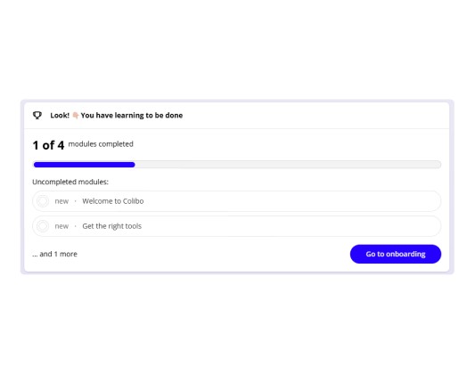 Screenshot of the onboarding module in Colibo intranet