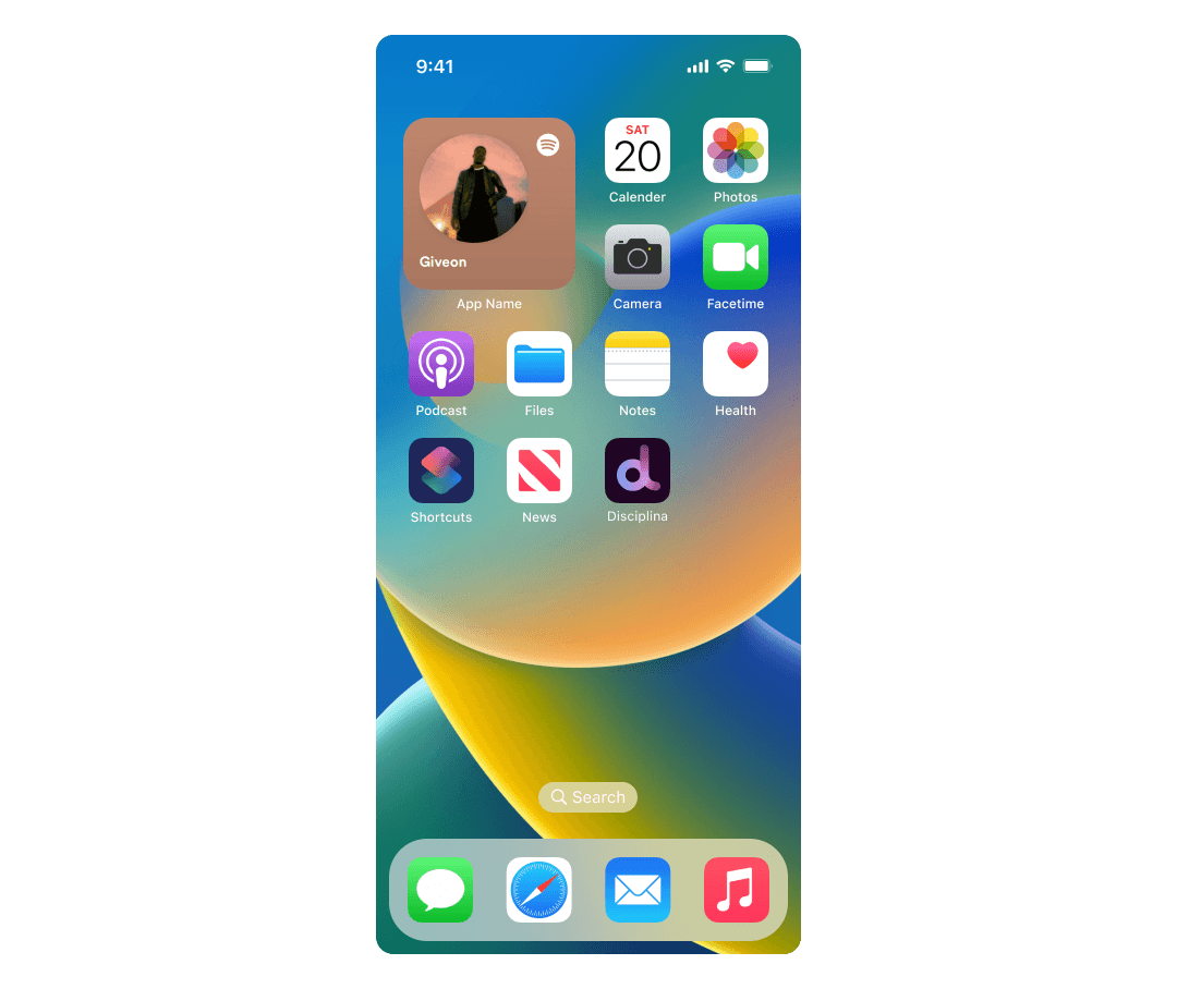 A screen showing the Disciplina app icon on the iOS Home Screen