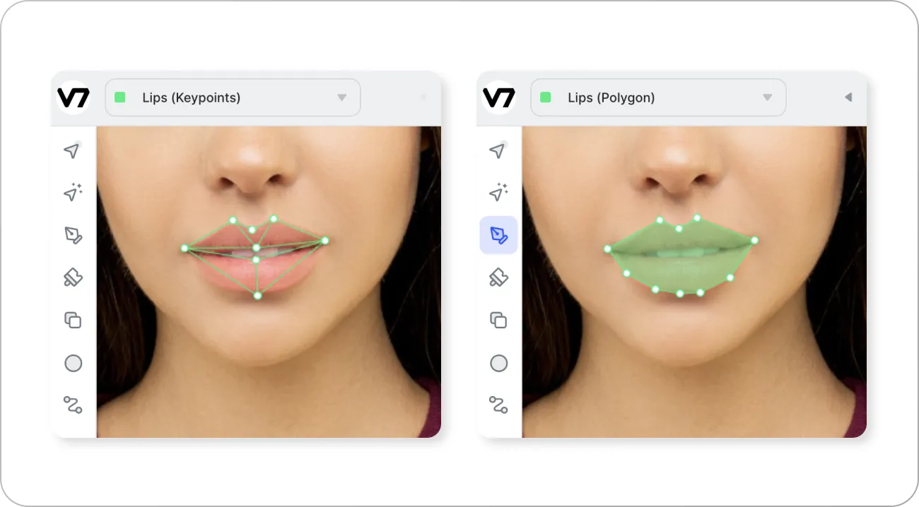 lips annotated with keypoints vs polygon