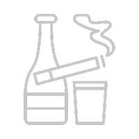 Bottle and lit cigarette Icon