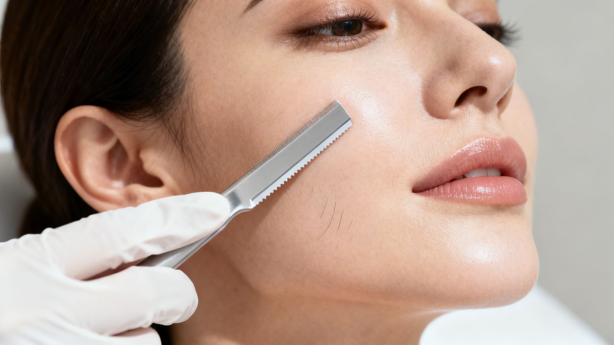 Woman massaging her scalp