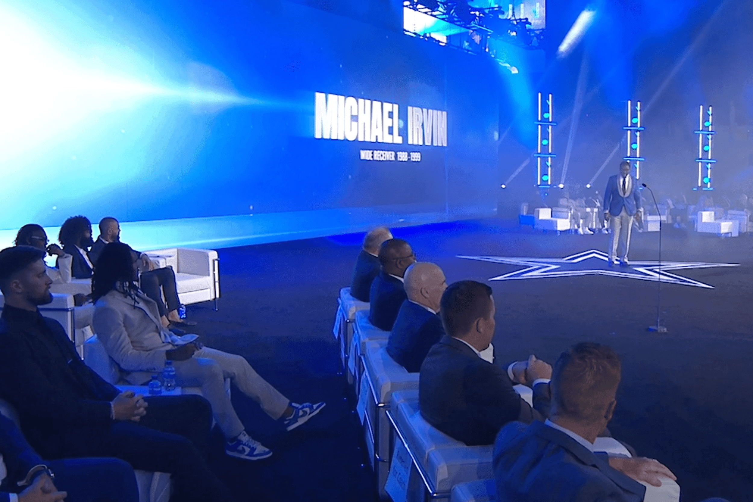Dallas Cowboys 2022 Season Kick Off Michael Irving on stage