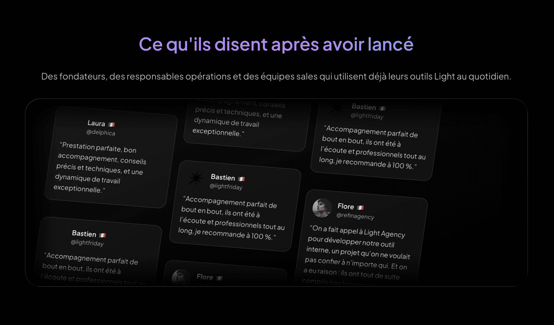 Témoignages — Ce qu'ils disent