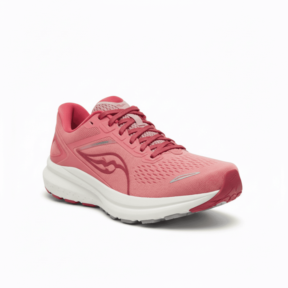 Pink Corbell women's sneaker with breathable mesh upper and cushioned white sole.