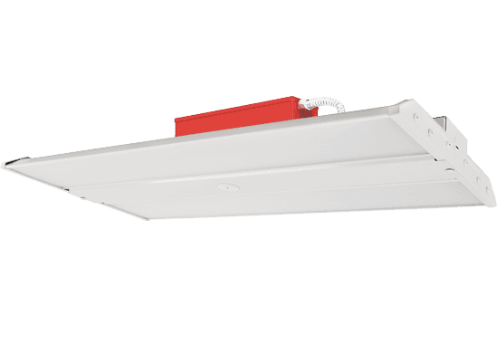 HBL linear LED high bay luminaire equipped with emergency backup driver