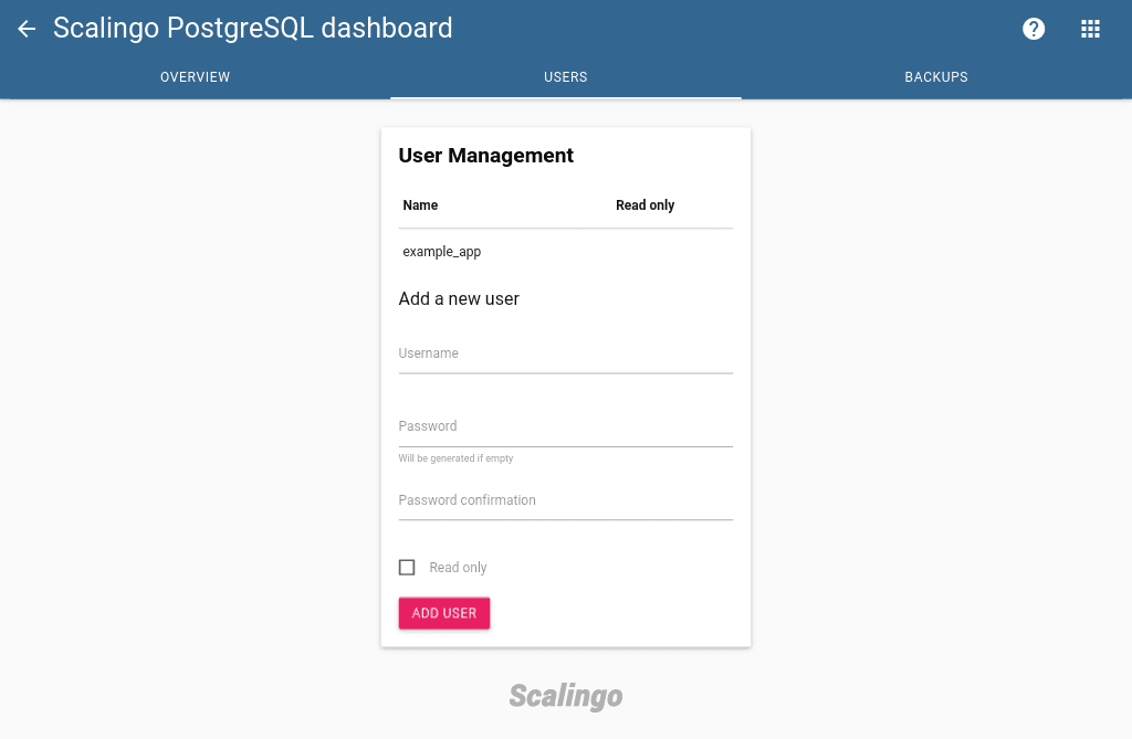 MongoDB Dashboard Users