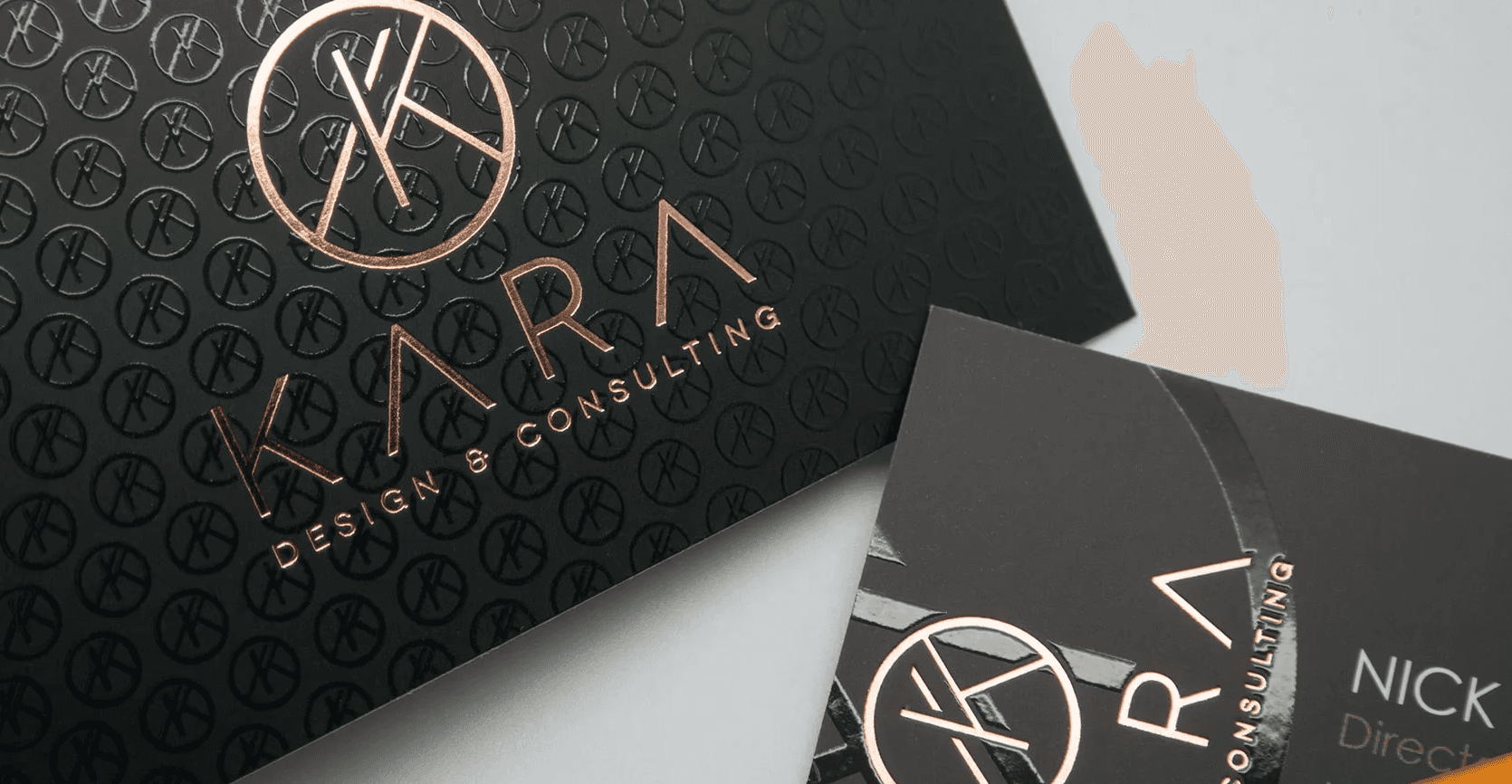 spot UV & copper Foiled Business Cards
