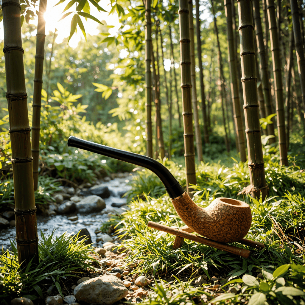 product photography of bamboo pipe