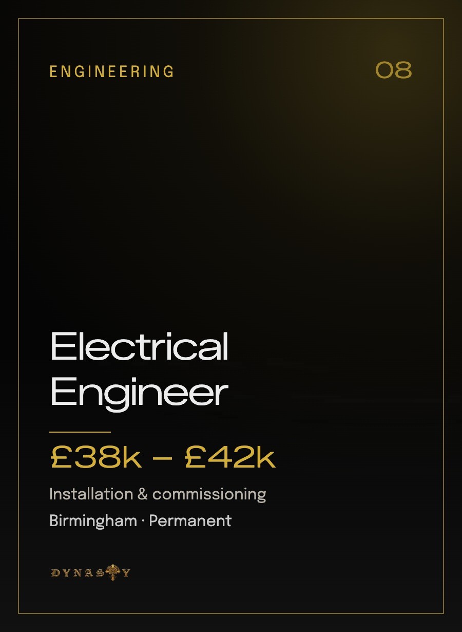 Electrical Engineer, Birmingham, permanent, £38k to £42k