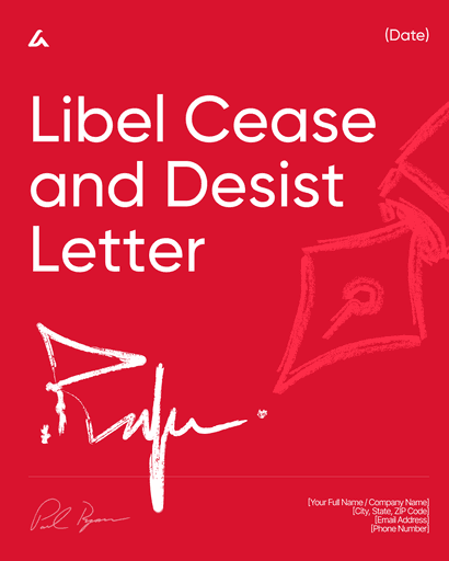 Libel Cease and Desist Letter