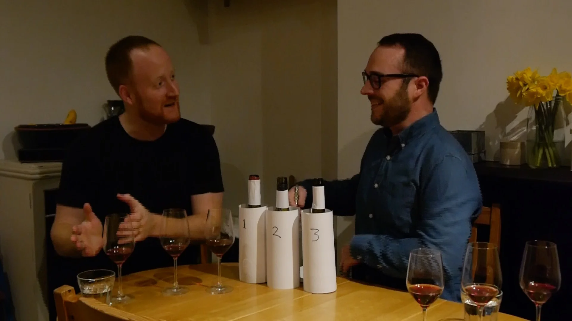 Rob and guest sitting at table
