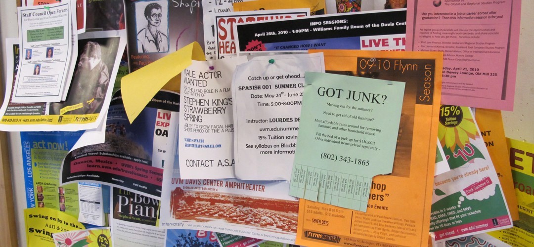 Posters on a wall.