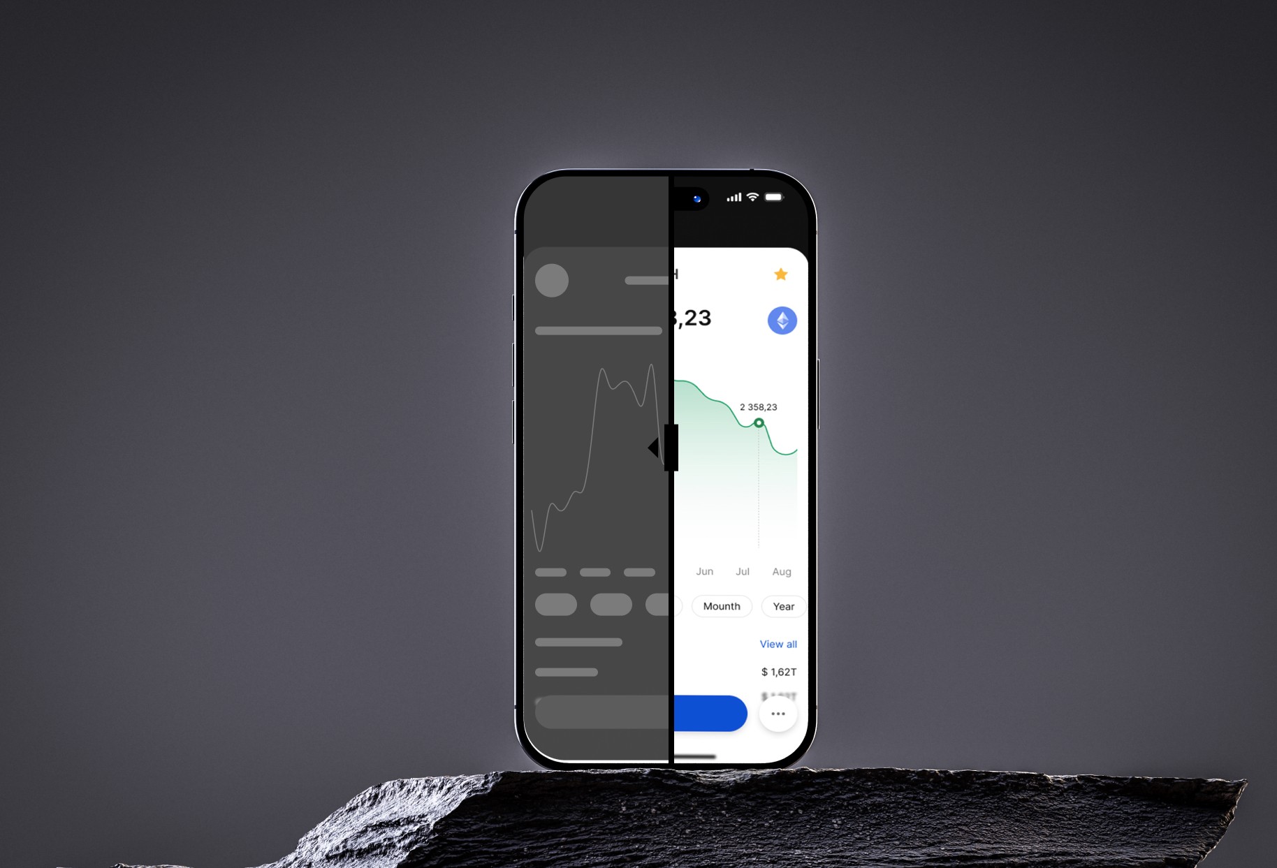 a cell phone leaning on a ledge