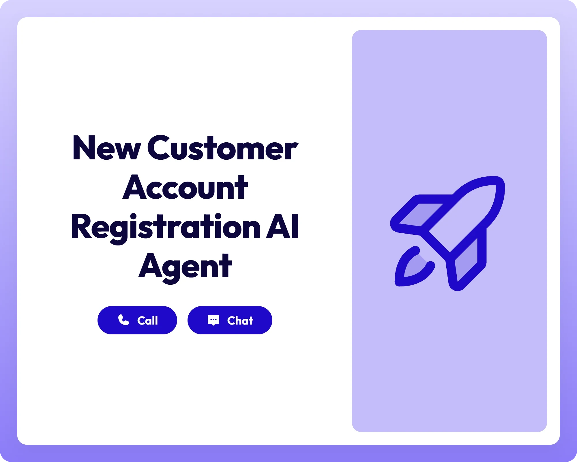 ai registration agent supporting call and chat with a clipboard panel for organized account setup