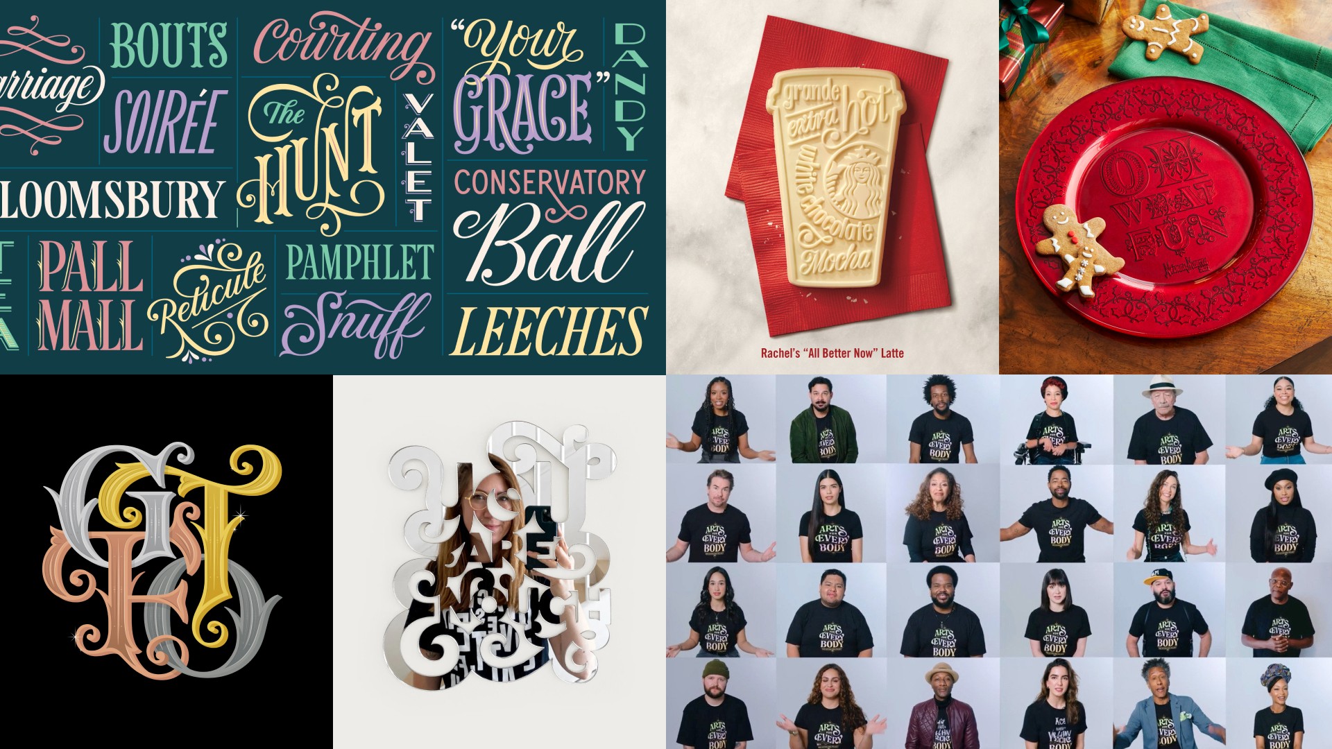 many examples of graphic design work by Jessica Hische
