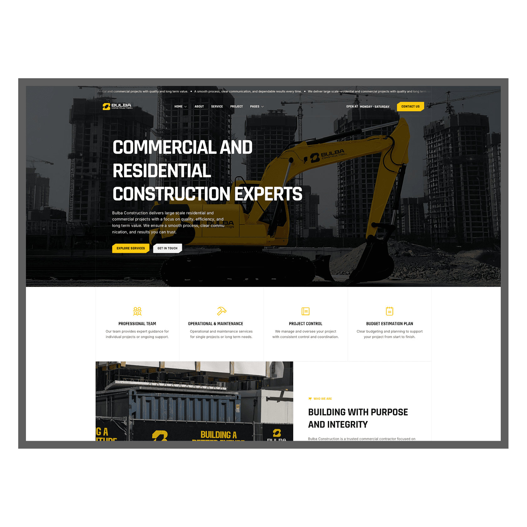 Bulba Construction - Construction Company Website