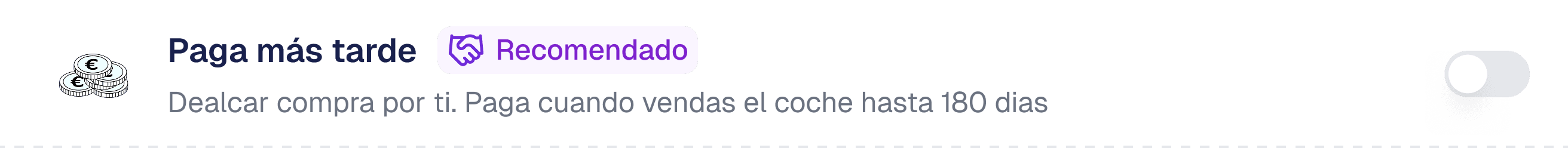 Purchase options on a black background. "Recomendado" tag is visible.